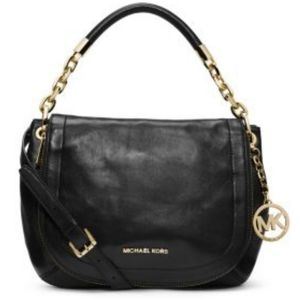 Sold**Michael Kors Stanthorpe Black Leather Shoulder Bag